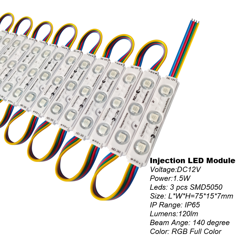 Super Bright 3 LED Module RGB 5050 SMD led Waterproof Decorative Storefront LED Light for Letter Sign Advertising Signs crestech168