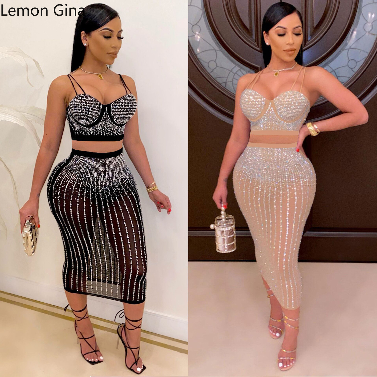 Two Piece Dress Lemon Gina Sexy 2 Sets Women Skirts Suits Set Diamond Crop Top Midi Black Matching 230512
Two Piece Dress Lemon Gina Sexy 2 Sets Women Skirts Suits Set Diamond Crop Top Midi Black Matching 230512