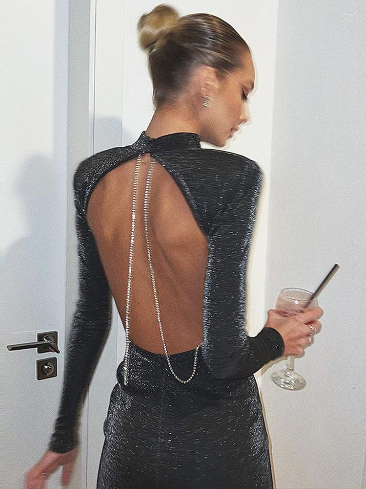 Casual Dresses Ladies Bling Glitter Shiny Sequins Club Wear Y2K Long Sleeve Backless Bodycon Mini Dress Fall Clothes Women Party Elegant, Black
Casual Dresses Ladies Bling Glitter Shiny Sequins Club Wear Y2K Long Sleeve Backless Bodycon Mini Dress Fall Clothes Women Party Elegant, Black