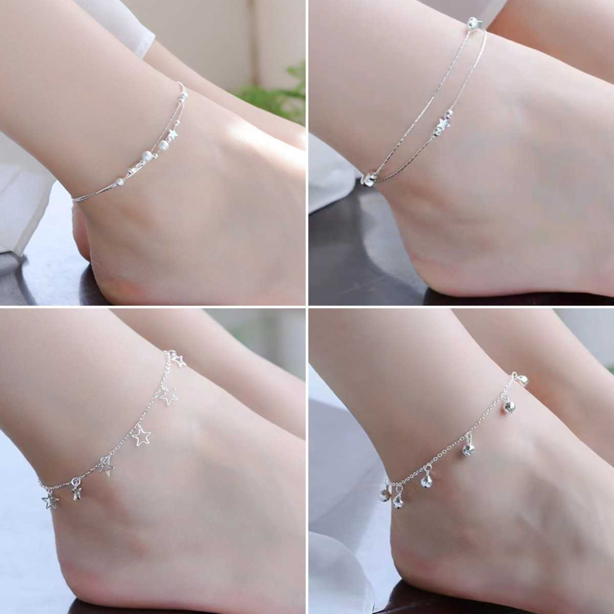 Anklets Simple Silver Color Anklets Elegant Bell Star Tassel Foot Chain Bracelet For Women Summer Beach Party Ankle Accessories Jewelry AA230512
Anklets Simple Silver Color Anklets Elegant Bell Star Tassel Foot Chain Bracelet For Women Summer Beach Party Ankle Accessories Jewelry AA230512
