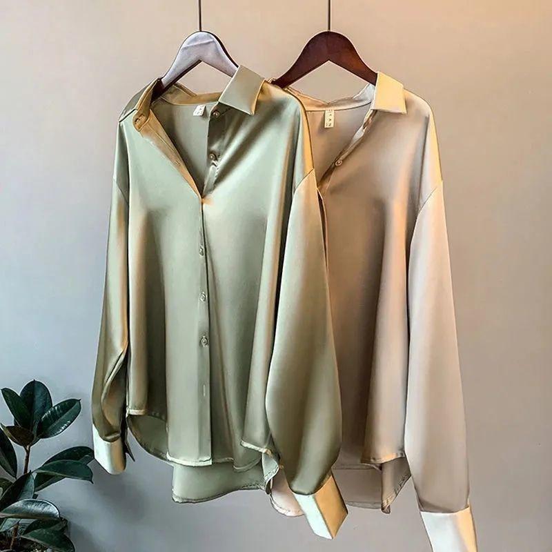 Shirts Autumn 2022 Womens Clothing Silk Shirt Vintage Blouse Women Sheer Top Women Long Sleeve Dress Shirt Plus Size Women Overshirt, Black
Shirts Autumn 2022 Womens Clothing Silk Shirt Vintage Blouse Women Sheer Top Women Long Sleeve Dress Shirt Plus Size Women Overshirt, Black