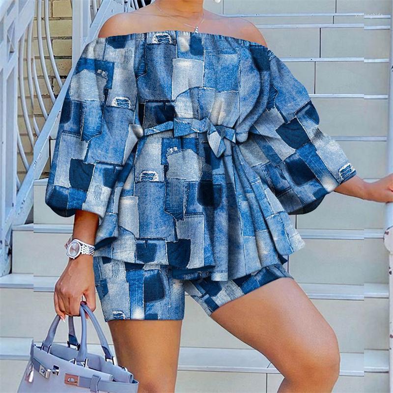 Women's Tracksuits Spring Summer Print Two Piece Set Women Outfit 2023 Elegant Off The Shoulder Belt Top And Shorts Matching Sets Conjuntos, As shown
Women's Tracksuits Spring Summer Print Two Piece Set Women Outfit 2023 Elegant Off The Shoulder Belt Top And Shorts Matching Sets Conjuntos, As shown