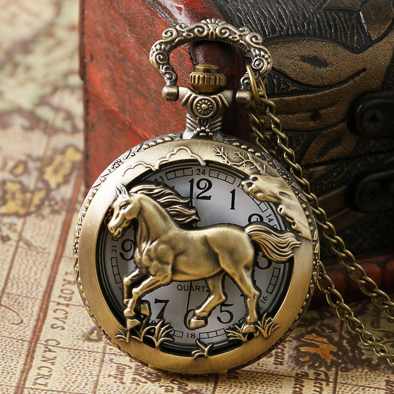 Vintage Animal Horse Pocket Watch Hollow Mens Elegant Pocketwatch With Chain Masculino Relogio Dad's Gift Clock Retro, Bronze
Vintage Animal Horse Pocket Watch Hollow Mens Elegant Pocketwatch With Chain Masculino Relogio Dad's Gift Clock Retro, Bronze