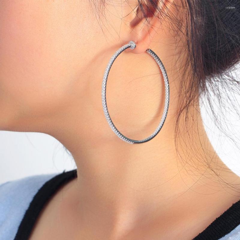 Hoop Earrings ThreeGraces Exaggerated Shiny Cubic Zirconia Silver Color Large Big Circle Round For Women Fashion Jewelry E1178
Hoop Earrings ThreeGraces Exaggerated Shiny Cubic Zirconia Silver Color Large Big Circle Round For Women Fashion Jewelry E1178