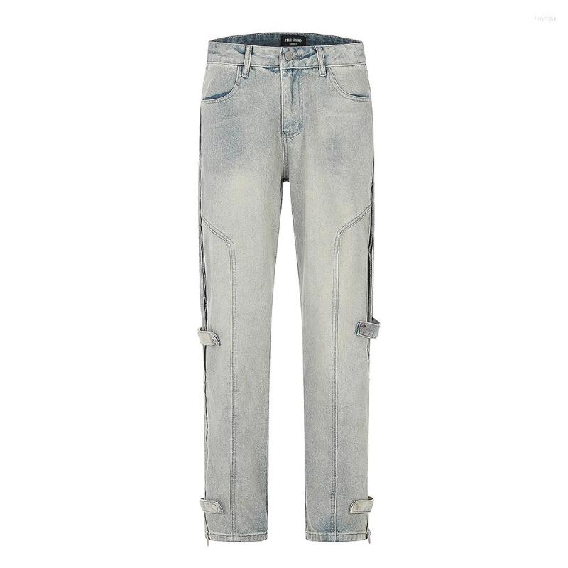Men' Jeans Men' Fashion Hip Hop Pants With Long Side Zipper Straight Fit Y2K Denim Trousers Washed Blue Streetwear
Men' Jeans Men' Fashion Hip Hop Pants With Long Side Zipper Straight Fit Y2K Denim Trousers Washed Blue Streetwear