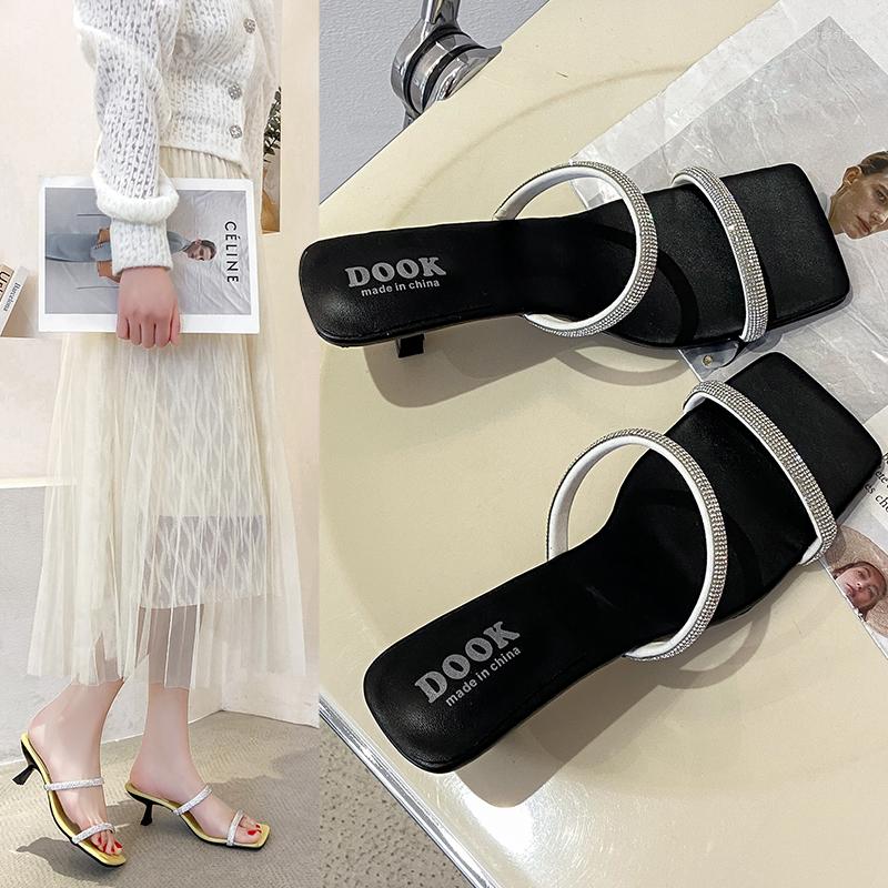 Slippers Brand Rhinestone Women Shoes Square Toe High Heels Slide Candy Color Sandal For Party Slip On Flip Flops Mujer 2023, Black
Slippers Brand Rhinestone Women Shoes Square Toe High Heels Slide Candy Color Sandal For Party Slip On Flip Flops Mujer 2023, Black