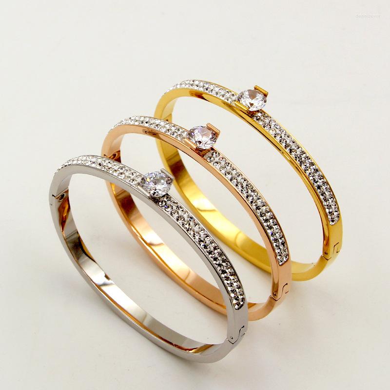 Bangle Fashion Stainless Steel Better One Crystal Bracelet Rose Gold Color Female Woman Party Gift 
Bangle Fashion Stainless Steel Better One Crystal Bracelet Rose Gold Color Female Woman Party Gift
