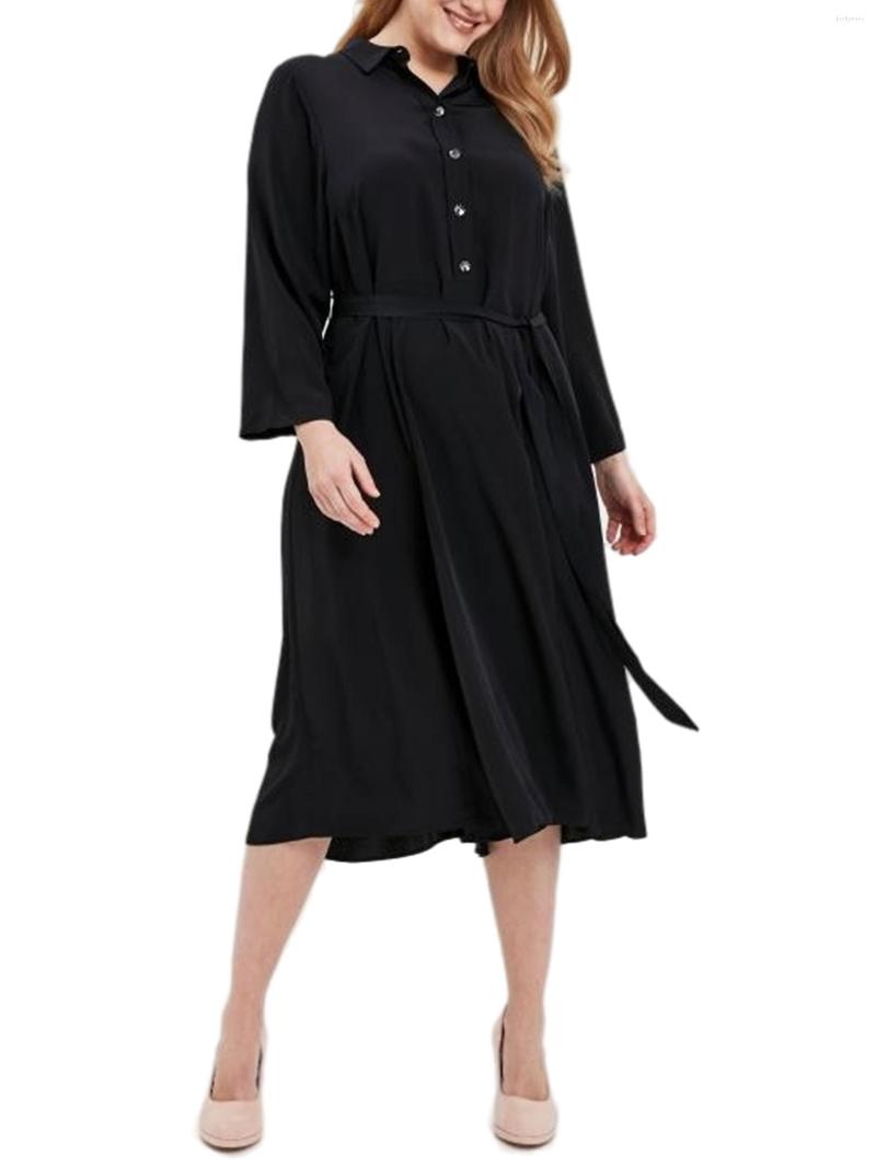 Plus Size Dresses Summer Spring Long Sleeve Elegant Shirt Dress Women Loose Fit Turn-Down Collar Button Belt Waist Blouse 6XL, Black
Plus Size Dresses Summer Spring Long Sleeve Elegant Shirt Dress Women Loose Fit Turn-Down Collar Button Belt Waist Blouse 6XL, Black