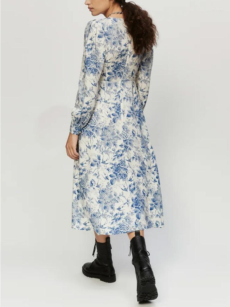 Casual Dresses For Women 2023 Party Sexy Front Slit Midi With Faux Pearl Button V Neck Long Sleeve Elegant Vintage Floral, Blue
Casual Dresses For Women 2023 Party Sexy Front Slit Midi With Faux Pearl Button V Neck Long Sleeve Elegant Vintage Floral, Blue