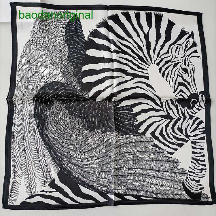 

Hemres Designer Scarves Zebra Pegasus Versatile Temperament Plain Satin Mulberry Silk Multi Functional Women's Scarf SVCT