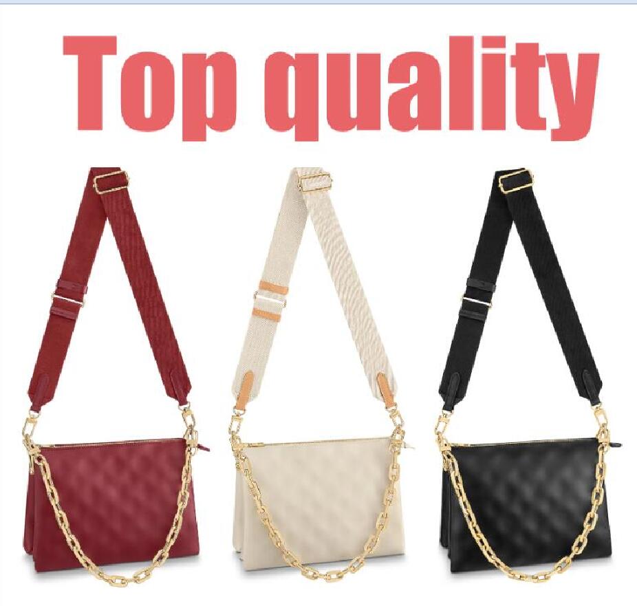 10A COUSSIN shoulder Bags Women's mens Designer bag purses crossbody tote classic square handbags Genuine leather PM MM Embossed two straps Chain Messenger Bag