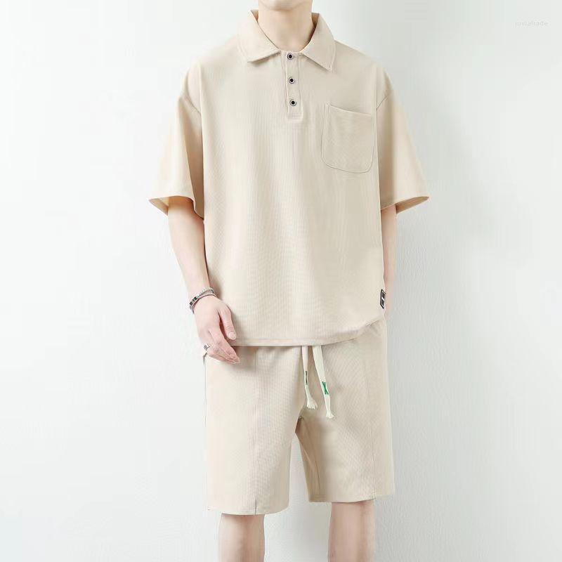 Men's Tracksuits Fashion Solid Two Piece Suits Men Outfits Short-sleeve Lapel Button Polo Shirt And Casual Shorts Sets Summer Leisure, White
Men's Tracksuits Fashion Solid Two Piece Suits Men Outfits Short-sleeve Lapel Button Polo Shirt And Casual Shorts Sets Summer Leisure, White