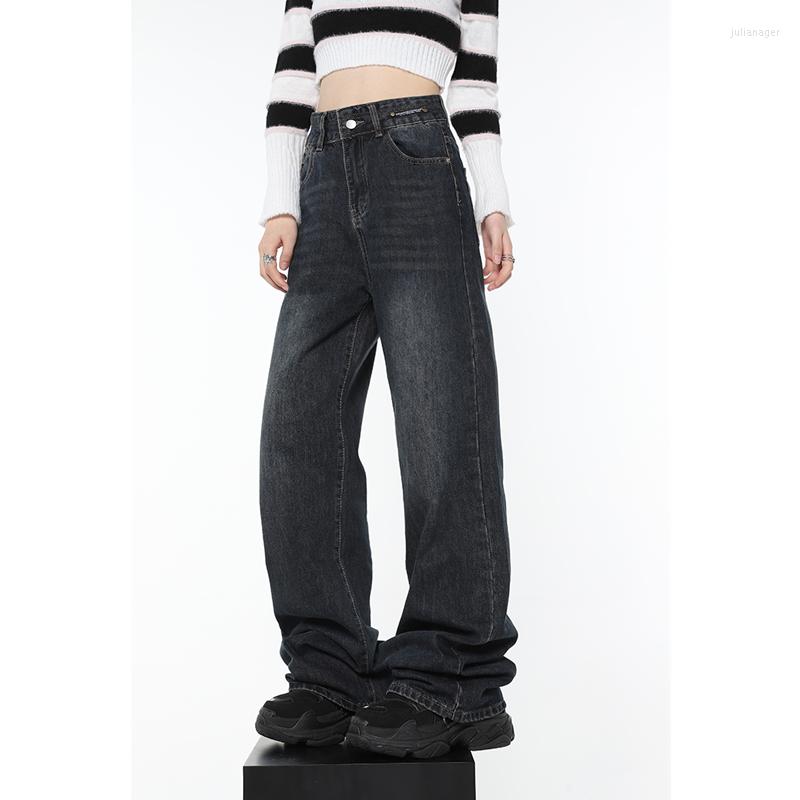 Women's Jeans Spring Navy Blue High Waisted Women Straight Design Streetwear Korean Fashion Vintage Baggy Denim Trouser Wide Leg Pants, Deep blue
Women's Jeans Spring Navy Blue High Waisted Women Straight Design Streetwear Korean Fashion Vintage Baggy Denim Trouser Wide Leg Pants, Deep blue