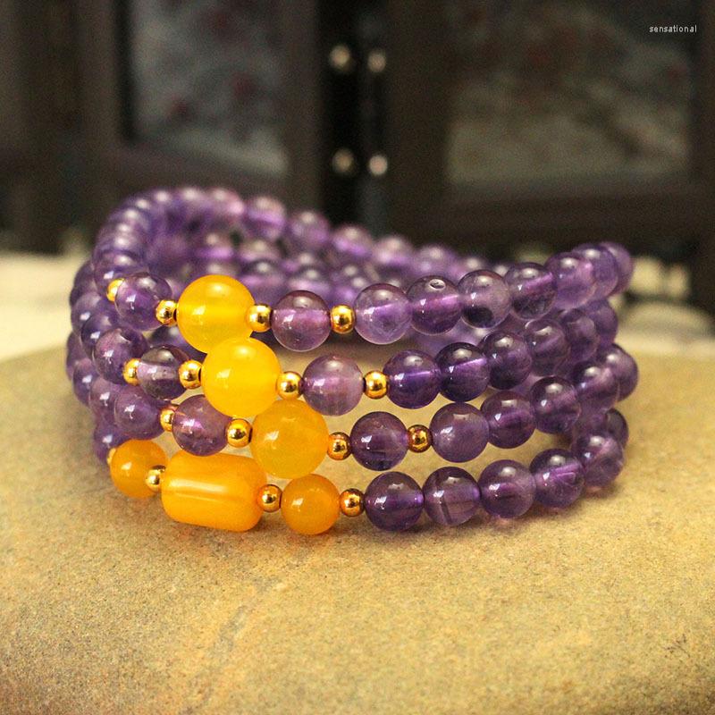 Strand JoursNeige Natural Purple Crystal Bracelets Round Beads With Yellow Bracelet Lucky Women Girl DIY Design Jewelry
Strand JoursNeige Natural Purple Crystal Bracelets Round Beads With Yellow Bracelet Lucky Women Girl DIY Design Jewelry