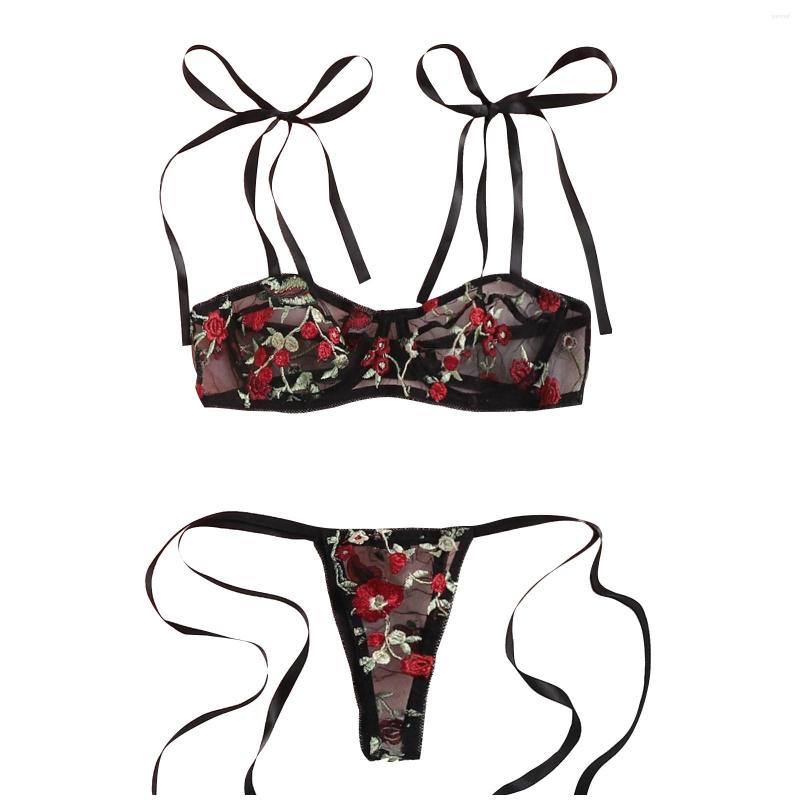 Bras Sets 2Pcs Women's Sleepwear Ladies Sexy Lingerie Temptation Lace Flower Embroidery Bra Strappy Thong Underwear Set Lenceria Sensual, Black
Bras Sets 2Pcs Women's Sleepwear Ladies Sexy Lingerie Temptation Lace Flower Embroidery Bra Strappy Thong Underwear Set Lenceria Sensual, Black