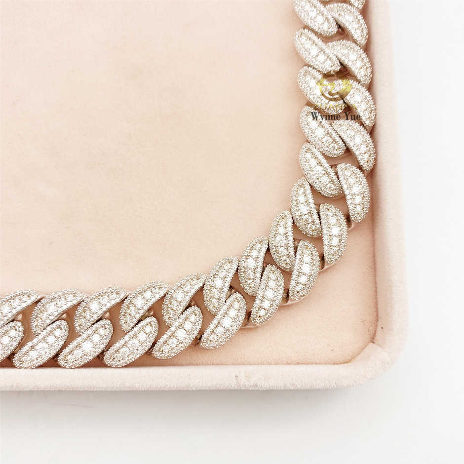necklace moissanite chain 35ctw Bussdown 18mm Iced Out Falwless Moissanite Diamond Miami Cuban Link Chain