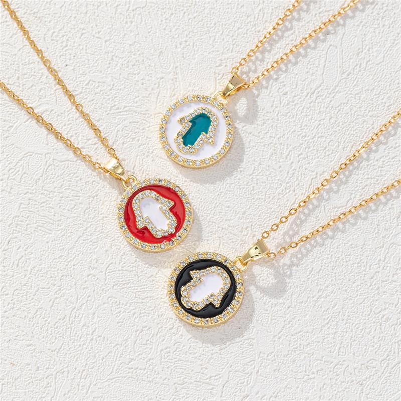 Pendant Necklaces Trendy Zircon Hand Of Fatima Necklace Stainless Steel Light Luxury Geometric Choker Jewelry Party Gifts For Women Girls
Pendant Necklaces Trendy Zircon Hand Of Fatima Necklace Stainless Steel Light Luxury Geometric Choker Jewelry Party Gifts For Women Girls