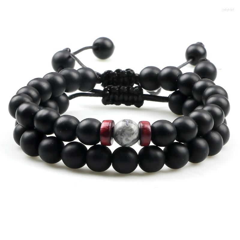 Strand Men Natural Stone Bracelet Set 8mm Black Matte Beaded Moonstone Adjustable Woven Bracelets Women Charm Jewelry Gifts For Couple
Strand Men Natural Stone Bracelet Set 8mm Black Matte Beaded Moonstone Adjustable Woven Bracelets Women Charm Jewelry Gifts For Couple