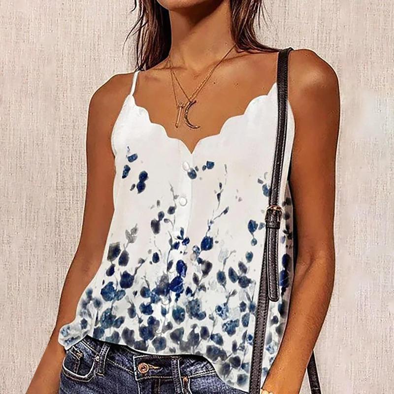 Camisoles & Tanks Wavy Floret V Neck Sleeveless Floral Casual Suspender Ladies Top, White
Camisoles & Tanks Wavy Floret V Neck Sleeveless Floral Casual Suspender Ladies Top, White