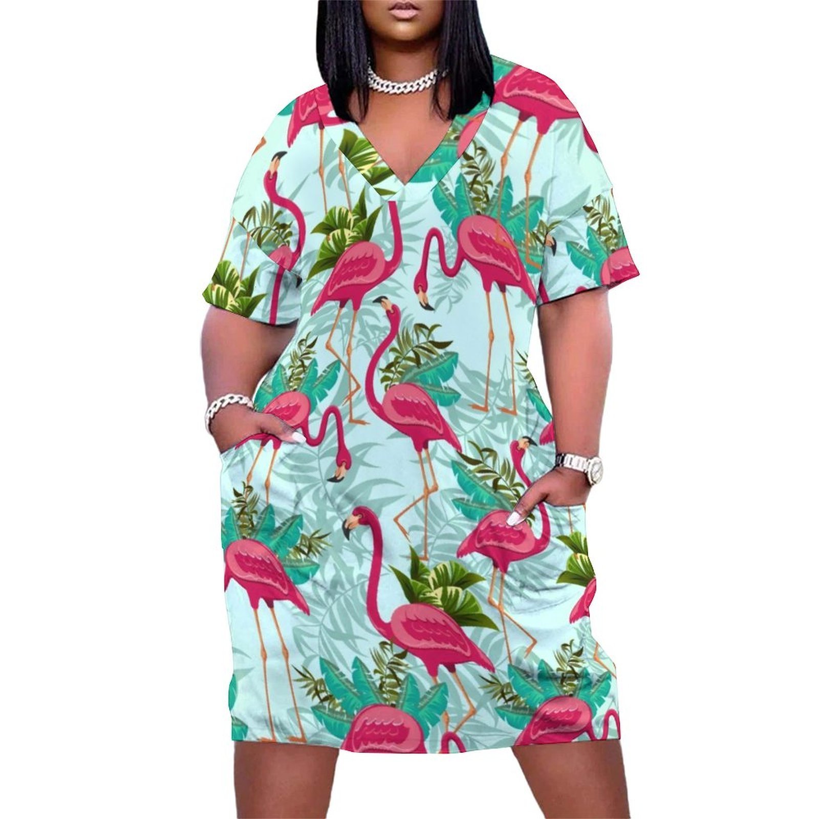 Plus size Dresses Pink Flamingo Casual Woman Exotic Birds Print Cute Spring Short Sleeve Aesthetic Custom Size 3XL 4XL 230512, Style-19
Plus size Dresses Pink Flamingo Casual Woman Exotic Birds Print Cute Spring Short Sleeve Aesthetic Custom Size 3XL 4XL 230512, Style-19