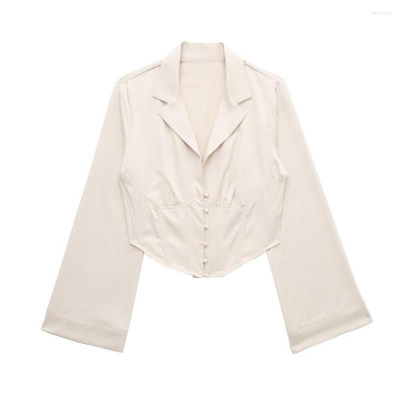 Women's Blouses ZAA Spring And Summer 2023 Women's Fashionable Chic Satin Shirt Retro Casual Lapel Single Breasted Corset Tights, As shown
Women's Blouses ZAA Spring And Summer 2023 Women's Fashionable Chic Satin Shirt Retro Casual Lapel Single Breasted Corset Tights, As shown