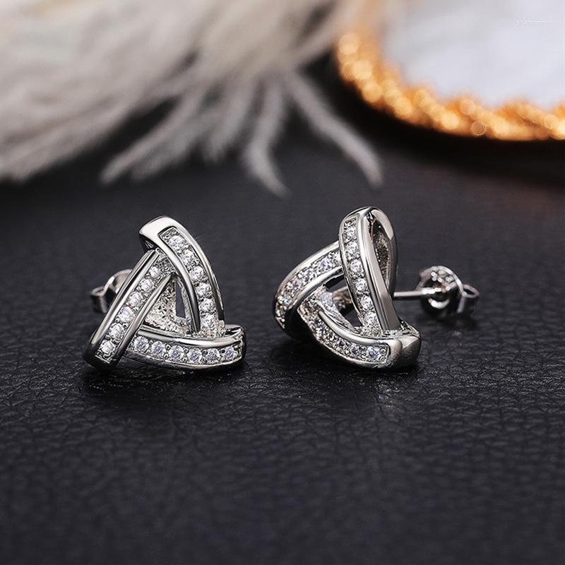 Stud Earrings Huitan Simple Stylish Triangular Ear For Women Shiny Cubic Zirconia Silver Color Chic Daily Wear Versatile Jewelry
Stud Earrings Huitan Simple Stylish Triangular Ear For Women Shiny Cubic Zirconia Silver Color Chic Daily Wear Versatile Jewelry