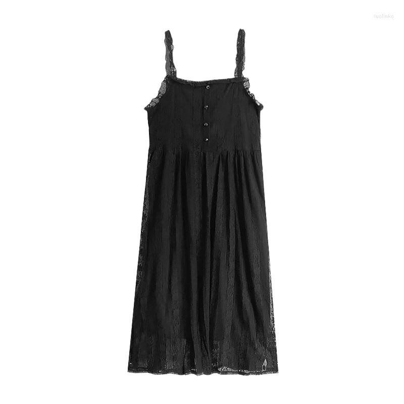 Party Dresses French Lace Hook Floral Summer Slim Medium Length Strap Dress, Black
Party Dresses French Lace Hook Floral Summer Slim Medium Length Strap Dress, Black