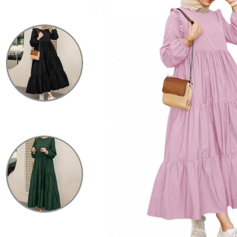 Casual Dresses Loose Round Neck Long Sleeve Ruffle Dress Maxi Women Large Hem For Daily Life, Black
Casual Dresses Loose Round Neck Long Sleeve Ruffle Dress Maxi Women Large Hem For Daily Life, Black