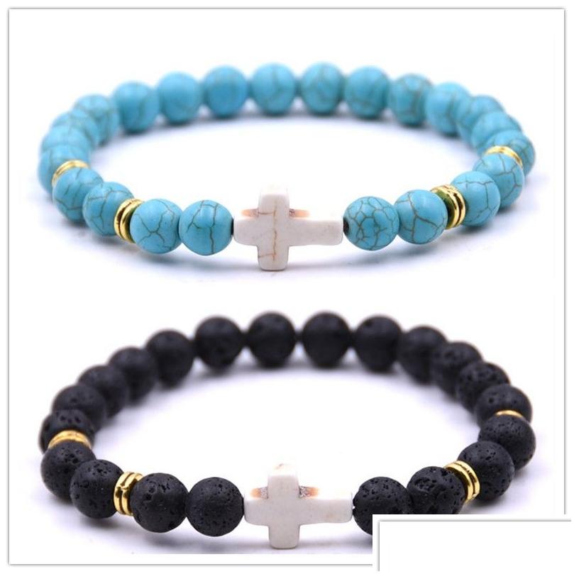Beaded Fashion 8Mm Black Lava Stone Turquoise Bead Cross Bracelet Essential Oil Diffuser For Women Men Jewelry Drop Delivery Bracelet Dhbih
Beaded Fashion 8Mm Black Lava Stone Turquoise Bead Cross Bracelet Essential Oil Diffuser For Women Men Jewelry Drop Delivery Bracelet Dhbih