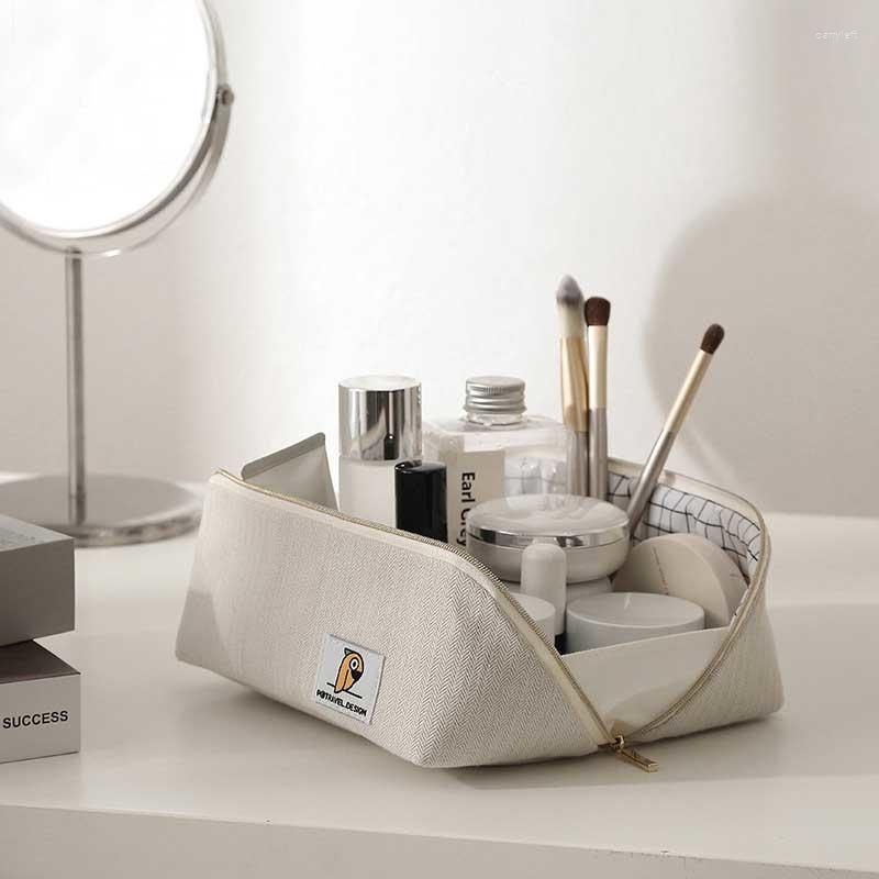 Cosmetic Bags Women Makeup Storage Boxes Bag With Zipper Toiletries Organizer Waterproof Female Cotton Wash, Beige
Cosmetic Bags Women Makeup Storage Boxes Bag With Zipper Toiletries Organizer Waterproof Female Cotton Wash, Beige