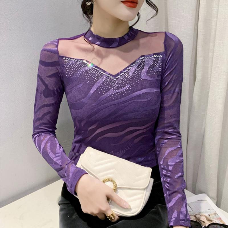 Women's T Shirts 2023 Spring Women's T-Shirt Fashion Casual Long Sleeved Drilling Mesh Tops Elegant Slim Female Blusas, Black
Women's T Shirts 2023 Spring Women's T-Shirt Fashion Casual Long Sleeved Drilling Mesh Tops Elegant Slim Female Blusas, Black