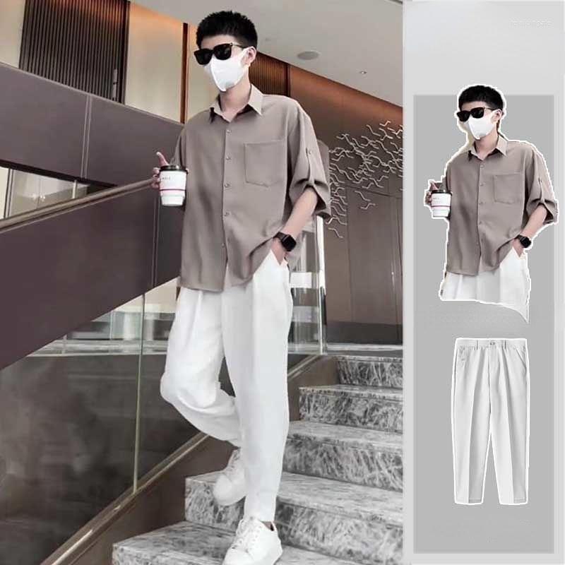 Men's Tracksuits Cotton Men'S Arrival Suits Short Sleeve Button Up Shirts Elastic Waist Pants 2 Pieces Sets Homewear Outfits Suit A52, White
Men's Tracksuits Cotton Men'S Arrival Suits Short Sleeve Button Up Shirts Elastic Waist Pants 2 Pieces Sets Homewear Outfits Suit A52, White