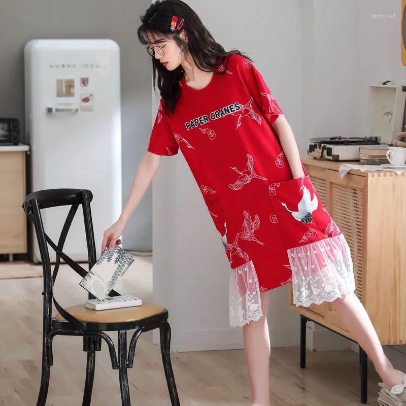 Women's Sleepwear 5011-12 Women's Summer Short-sleeved Cotton Bridal Mid-length Homewear Pajamas
Women's Sleepwear 5011-12 Women's Summer Short-sleeved Cotton Bridal Mid-length Homewear Pajamas