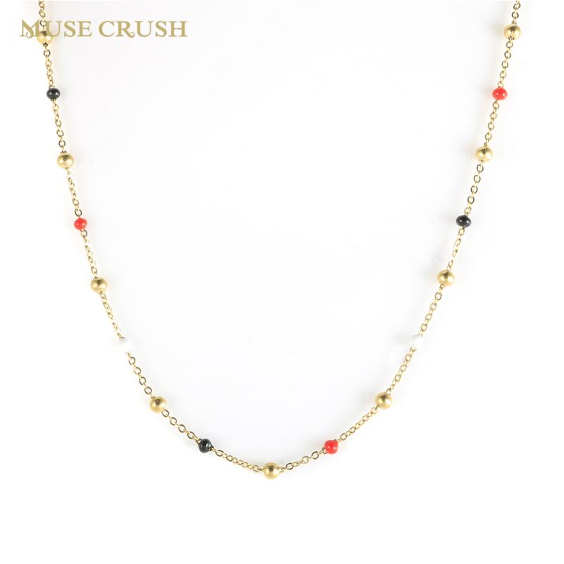 Chains Muse Crush Bohemia Colorful Beads Chain Choker Necklace Waterproof Stainless Steel Charm Handmade Jewelry For Women WholesaleChains
Chains Muse Crush Bohemia Colorful Beads Chain Choker Necklace Waterproof Stainless Steel Charm Handmade Jewelry For Women WholesaleChains