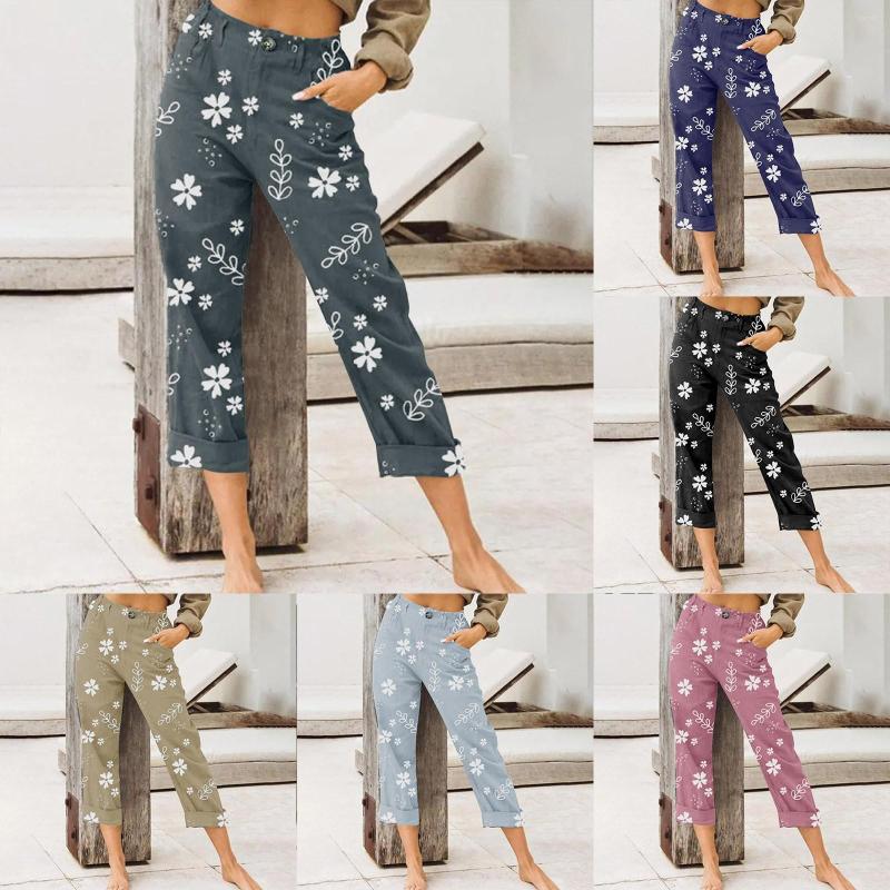 Women's Pants Womens Pattern Print Trousers Back Elastic Baggy With Stretch Casual High Waist, Pink
Women's Pants Womens Pattern Print Trousers Back Elastic Baggy With Stretch Casual High Waist, Pink