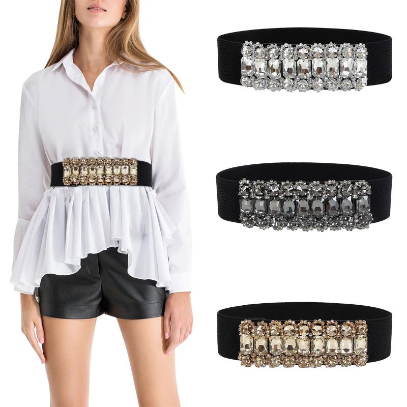 Belts Women Fashion Crystal Beaded Elastic Wide For Daily Travel Belt DressBelts, White
Belts Women Fashion Crystal Beaded Elastic Wide For Daily Travel Belt DressBelts, White
