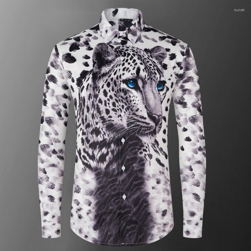 Men's Casual Shirts Animal Leopard Print Shirt Men Long-sleeved Camisa Social Masculina Streetwear Office Blouse Chemise Homme, Picture
Men's Casual Shirts Animal Leopard Print Shirt Men Long-sleeved Camisa Social Masculina Streetwear Office Blouse Chemise Homme, Picture