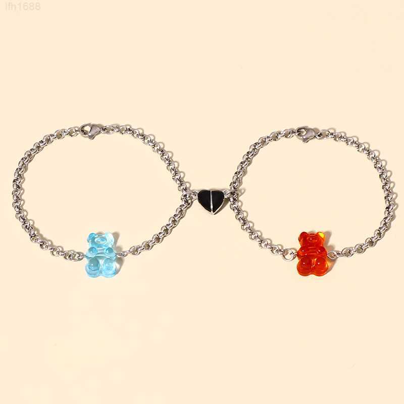 New Love Shaped Magnet Couple Red Cute Little Bear Bracelet Friendship No Fade Stainless Steel Blue Lovely Bear Pendant Bracelet
New Love Shaped Magnet Couple Red Cute Little Bear Bracelet Friendship No Fade Stainless Steel Blue Lovely Bear Pendant Bracelet