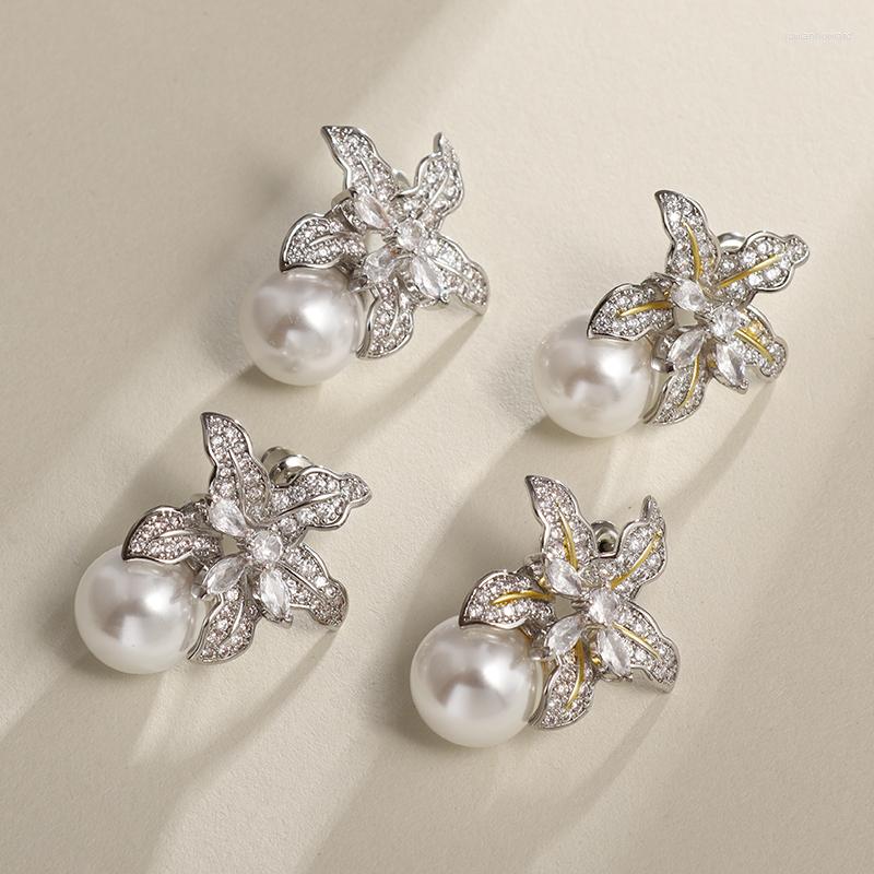 Dangle Earrings Women's Fashion Floral Imitation Pearl Luxury Cz Temperament Flowers Wedding Party Jewelry Gifts
Dangle Earrings Women's Fashion Floral Imitation Pearl Luxury Cz Temperament Flowers Wedding Party Jewelry Gifts
