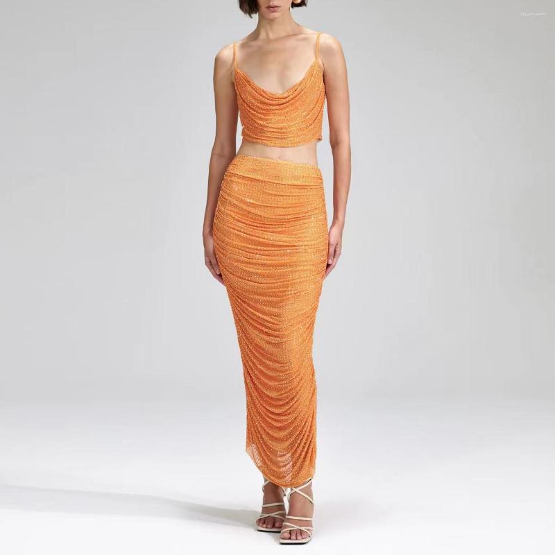 Skirts Diamond Heavy Sexy Set 2023 Fashion Sling Short Tops High Waist Slim Long Skirt
Skirts Diamond Heavy Sexy Set 2023 Fashion Sling Short Tops High Waist Slim Long Skirt
