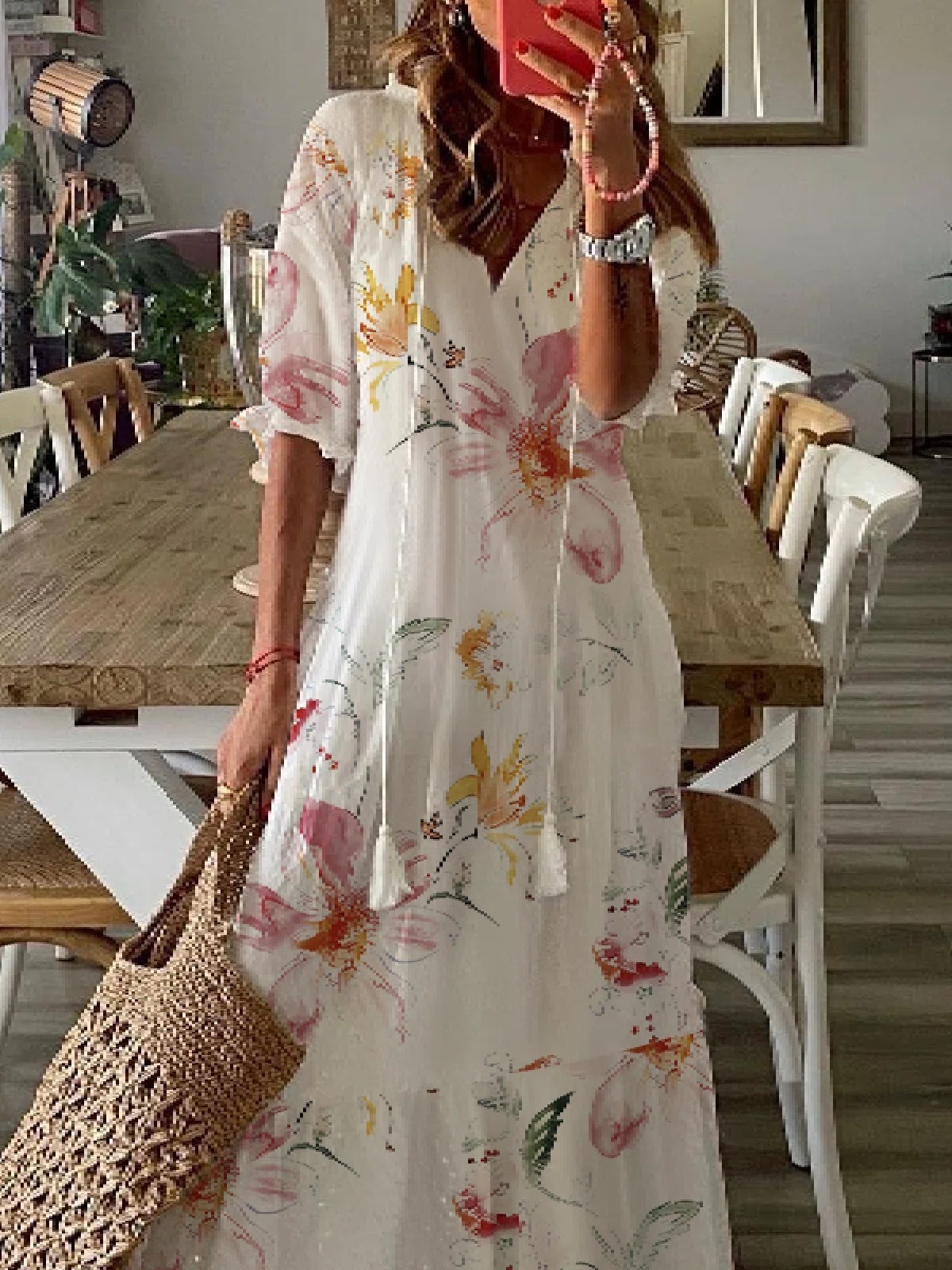 Casual Dresses 2023 Springsummer Fashion Selling Women's Fragmented VNeck Short Sleeve Woven Print Dress 230512
Casual Dresses 2023 Springsummer Fashion Selling Women's Fragmented VNeck Short Sleeve Woven Print Dress 230512