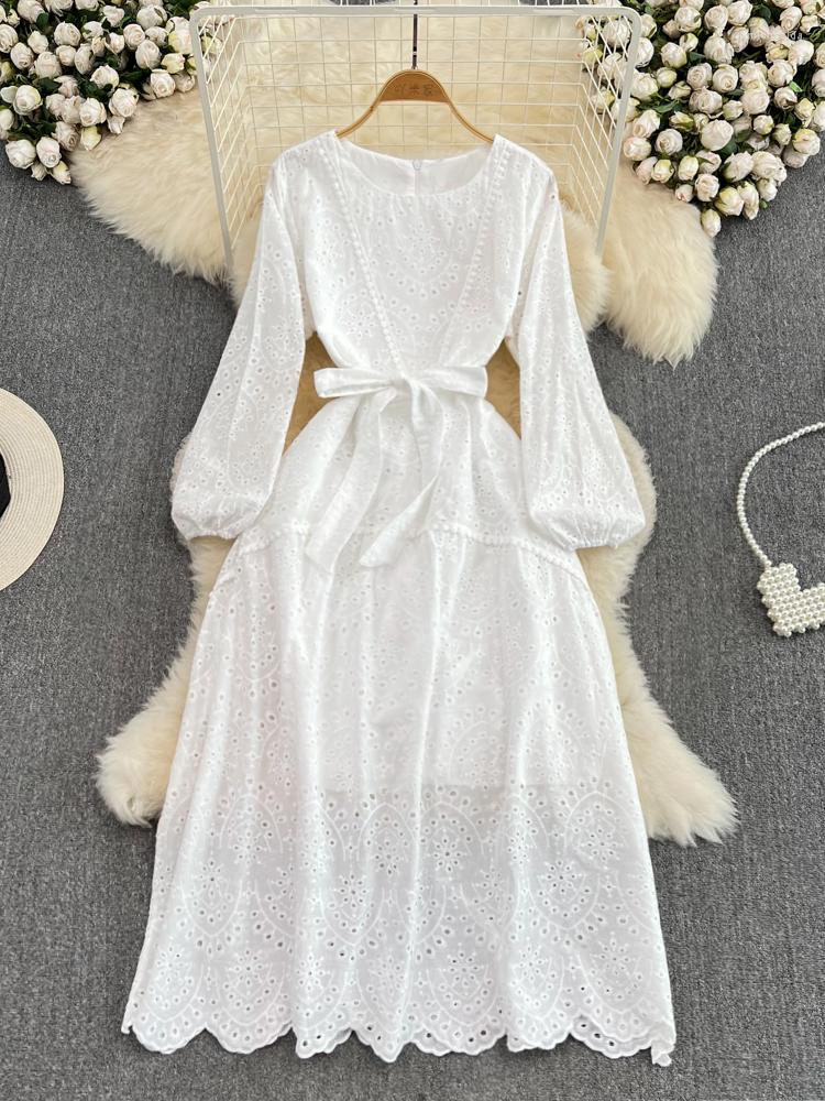Casual Dresses Women Autumn Dress Vintage Style Round-neck Waistband Shows Thin Hook Flower Hollow-out A-line Lace Elegant Large D3121, Purple
Casual Dresses Women Autumn Dress Vintage Style Round-neck Waistband Shows Thin Hook Flower Hollow-out A-line Lace Elegant Large D3121, Purple
