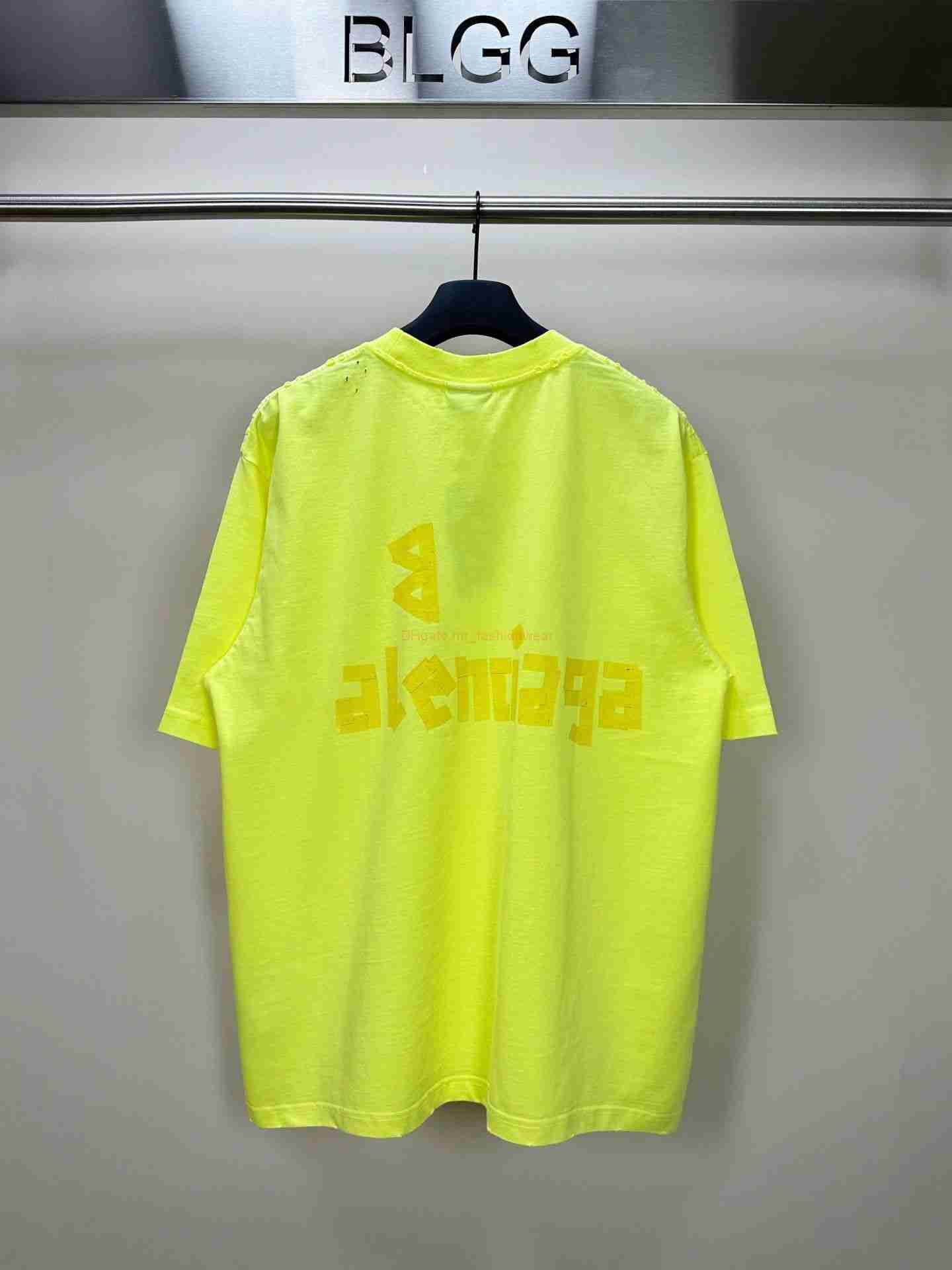 Designer Fashion Clothing French Paris BB Luxury TShirt Tees b Family High Edition Paris Gradient Yellow Tape Bandage Printed Short Sleeve Gradient Loose for sale, Viz yellow
Designer Fashion Clothing French Paris BB Luxury TShirt Tees b Family High Edition Paris Gradient Yellow Tape Bandage Printed Short Sleeve Gradient Loose for sale, Viz yellow