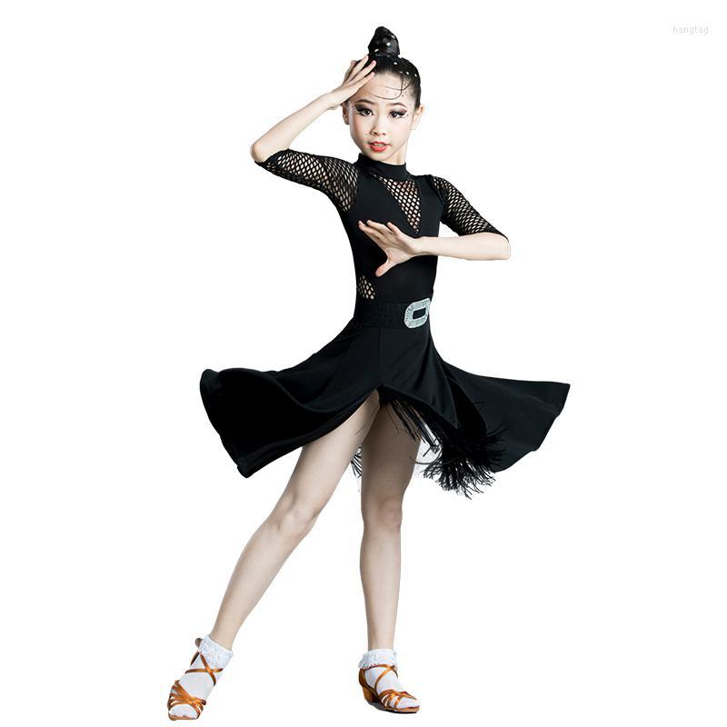 Stage Wear Children Latin Dance Dress Mid Sleeve Mesh Tassel Girls Competition Ballroom Kids Tango Salsa Dancewear Practice Cha, Black
Stage Wear Children Latin Dance Dress Mid Sleeve Mesh Tassel Girls Competition Ballroom Kids Tango Salsa Dancewear Practice Cha, Black