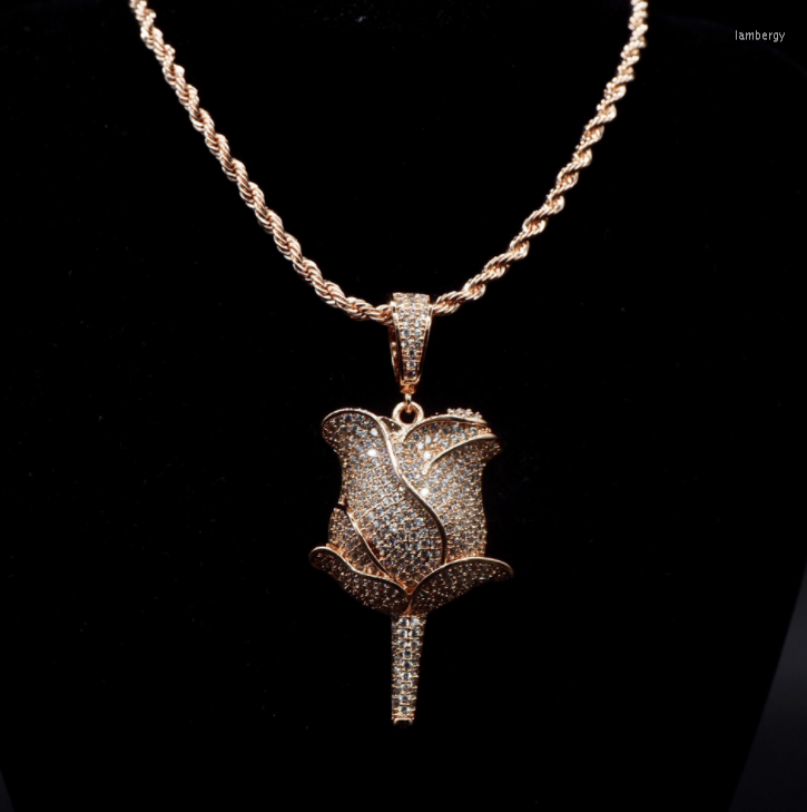 Pendant Necklaces High Quality Rose Hip-hop Style Neutral Euro-american Necklace Zircon Inlaid Street Hipster Accessories
Pendant Necklaces High Quality Rose Hip-hop Style Neutral Euro-american Necklace Zircon Inlaid Street Hipster Accessories