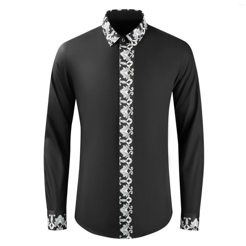 Men's Casual Shirts Luxury Royal Print For Men Long Sleeve Business Formal Dress Social Party Streetwear Camisa Masculina 2023, Black
Men's Casual Shirts Luxury Royal Print For Men Long Sleeve Business Formal Dress Social Party Streetwear Camisa Masculina 2023, Black