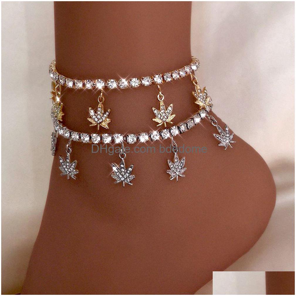 Anklets Caraquet Shining Crystal Maple Leaf For Women Gold Sier Color Fl Tennis Chain Ankle Bracelet Jewelry Gift 230426 Drop Deliver Dhkfx
Anklets Caraquet Shining Crystal Maple Leaf For Women Gold Sier Color Fl Tennis Chain Ankle Bracelet Jewelry Gift 230426 Drop Deliver Dhkfx