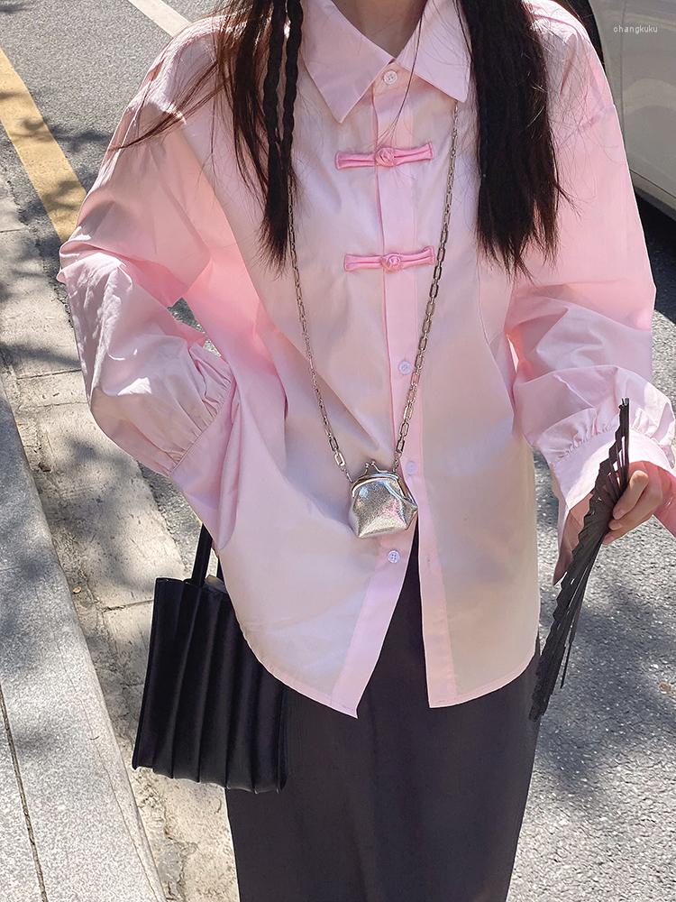 Women's Blouses Chinese Harajuku Fashion Button Design Loose Long Sleeve Blouse Women Csual All Match Vintage Shirt Y2k Aesthetic Blusa, Pink
Women's Blouses Chinese Harajuku Fashion Button Design Loose Long Sleeve Blouse Women Csual All Match Vintage Shirt Y2k Aesthetic Blusa, Pink