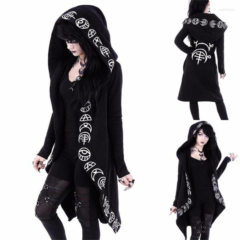 Women' Hoodies Gothic Long Hooded Cape Coat Women Casual Top Autumn Oversized Black Printed Slim Female Outerwear Coats
Women' Hoodies Gothic Long Hooded Cape Coat Women Casual Top Autumn Oversized Black Printed Slim Female Outerwear Coats