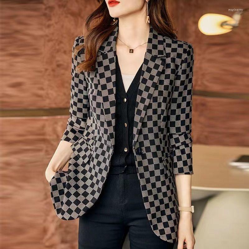 Women's Suits Women's Plaid Slim Suit Jacket Spring Autumn 2023 Fashion Leisure Temperament Age-reducing Small Female Blazer, Black
Women's Suits Women's Plaid Slim Suit Jacket Spring Autumn 2023 Fashion Leisure Temperament Age-reducing Small Female Blazer, Black